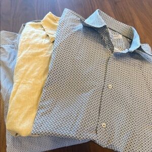 Lot of 3 very nice mens’s short sleeve shirts. John W. Nordstrom Equilibrio, etc